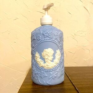 5” Jasper ware soap dispenser, unknown, no marks or stickers